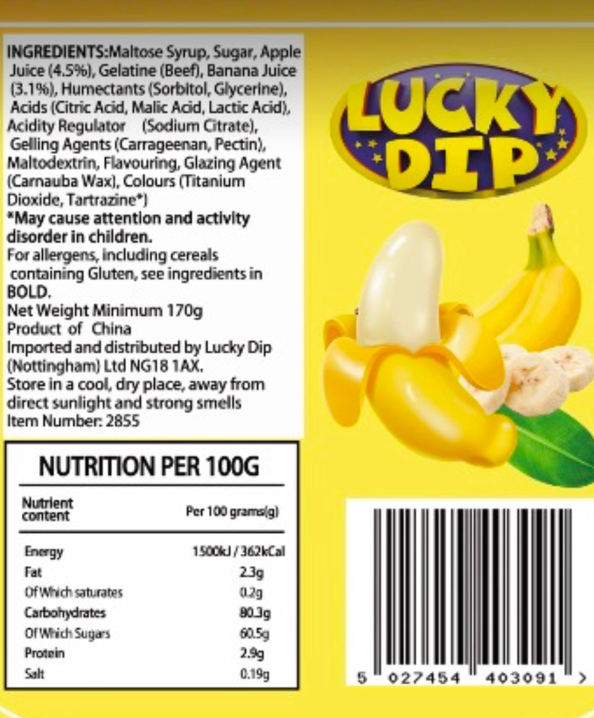 Peel Gummy: Banana Flavour 10 x 170g units