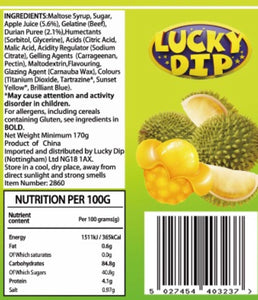 Peel Gummy: Durian Flavour 10 x 170g units